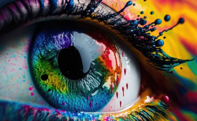 olho, consciência, cores do amor